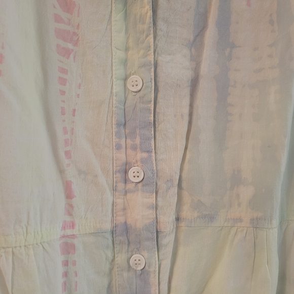 NWT LACAUSA by Anthropologie Tie-Dye Short Sleeve Dress - Picture 11 of 12